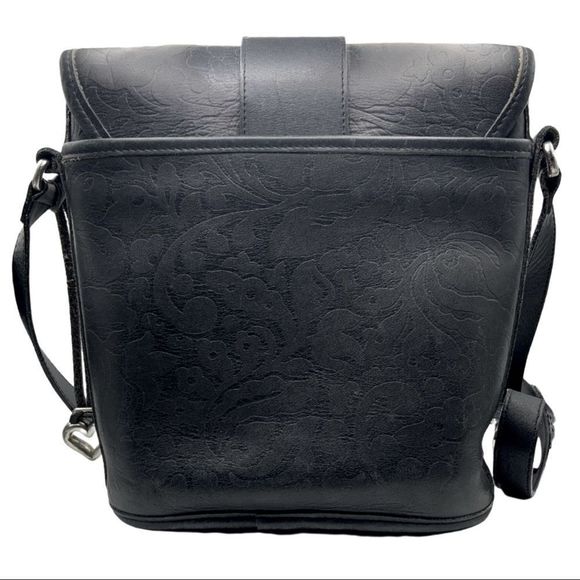 BRIGHTON LEATHER CROSSBODY HANDBAG | EMBOSSED LEATHER | PRE-LOVED - Picture 2 of 10
